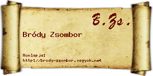 Bródy Zsombor névjegykártya